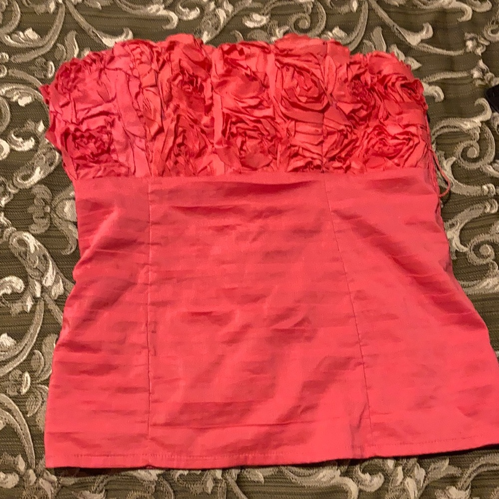 Pinky Coral Tube top with roses